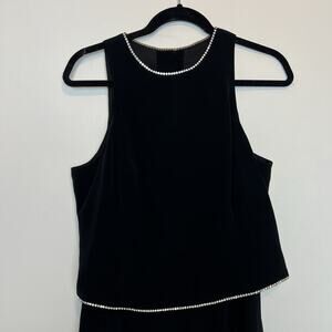 Vintage Jones New York Evening LBD maxi formal rhinestone size 12 y2k 90s